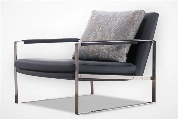 Custom Hotel Metal Frame Chair Leather Lounge Chair