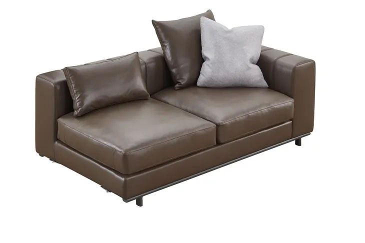 Villa Chaise With Armrest Living Room Two Seat Leather Sofa Couch Sofa